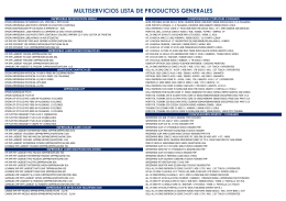 multiservicios lista de productos generales - Multiservicios