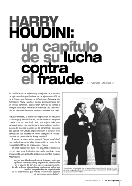HARRY HOUDINI: un capítulo de su lucha contra el fraude