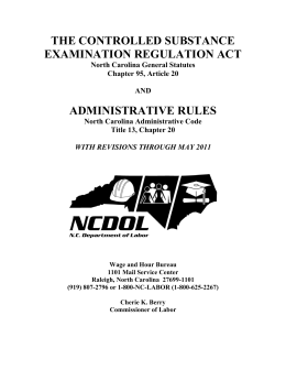 Controlled Substance Examination Regulation Act