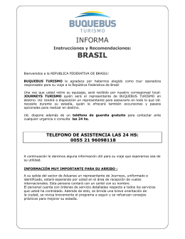 BRASIL - Buquebus Turismo