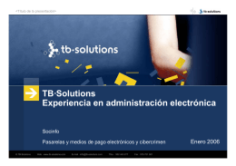 TB·Solutions Experiencia en administración electrónica