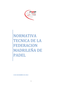 normativa tecnica de la federacion madrileña de padel