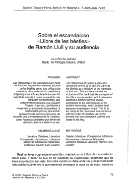 Sobre el Escandaloso «Llibre de les bésties» de Ramón Llull y su