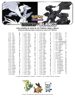 Lista completa de cartas de JCC Pokémon Negro y Blanco