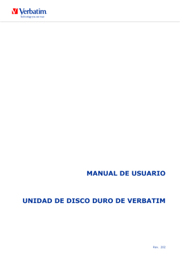 MANUAL DE USUARIO UNIDAD DE DISCO DURO DE VERBATIM