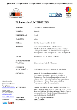 Ficha técnica UNIBIKE 2015