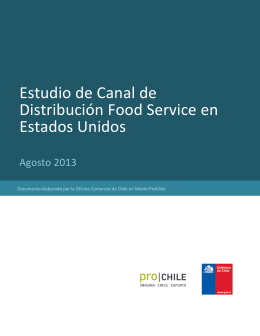 SEP - 2013 Estudio de Canal de Distribución – Food Service en