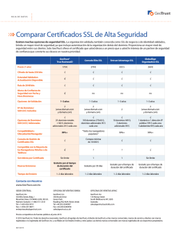 Comparar Certificados SSL de Alta Seguridad