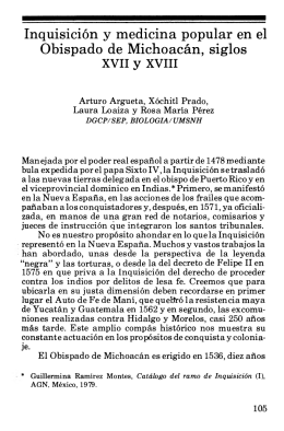 Inquisición y medicina popular en el Obispado de Michoacán, siglos