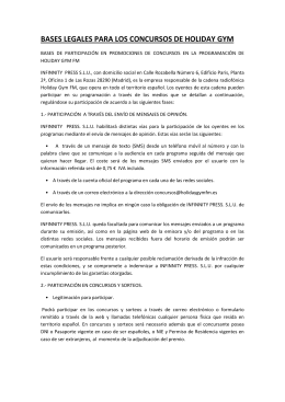BASES LEGALES PARA LOS CONCURSOS DE HOLIDAY GYM