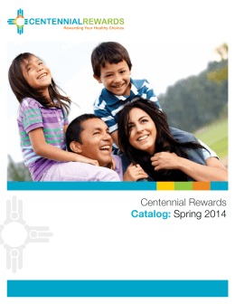 Centennial Rewards Catalog: Spring 2014