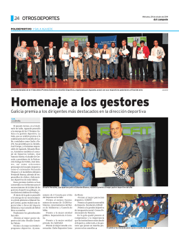 V Premios Galicia a la gestión deportiva(DXT Campeón)