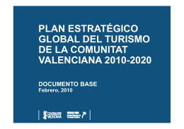 plan estratégico global del turismo de la comunitat valenciana 2010