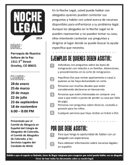 Legal Night 2014 Flyer