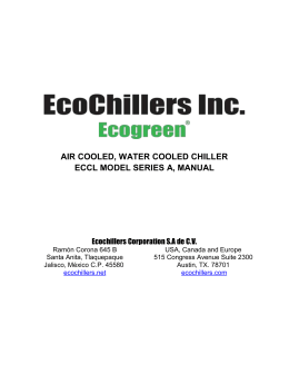 AIR COOLED, WATER COOLED CHILLER ECCL MODEL SERIES