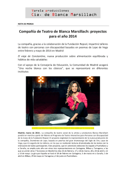 Compañía de Teatro de Blanca Marsillach: proyectos