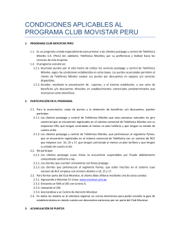 condiciones aplicables al programa club movistar peru