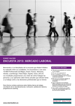 ENCUESTA 2013: MERCADO LABORAL