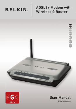 User Manual ADSL2+ Modem with Wireless G Router