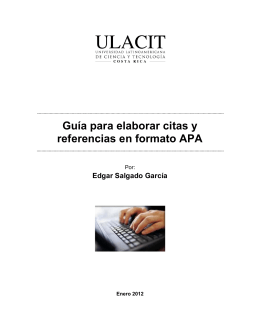 "Guía para elaborar citas y referencias en formato APA" (ULACIT)