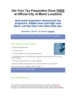 Get Your Tax Preparation Done FREE at Official City of Miami