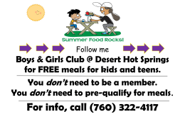 Boys & Girls Club @ Desert Hot Springs for FREE meals for kids and