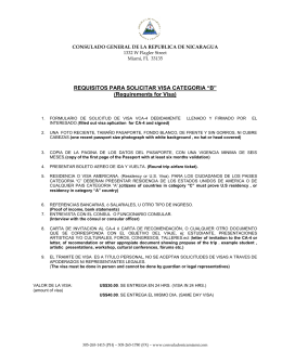 REQUISITOS PARA VISA - Consulado de Nicaragua en Miami Florida