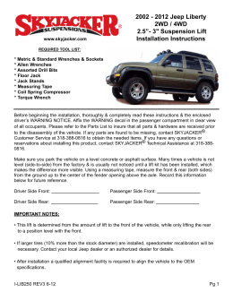 2002 - 2012 Jeep Liberty 2WD / 4WD 2.5”