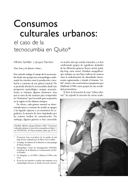 Consumos culturales urbanos: el caso de la tecnocumbia