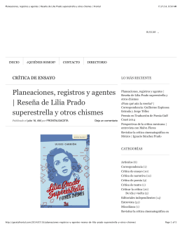 Planeaciones, registros y agentes | Reseña de Lilia Prado