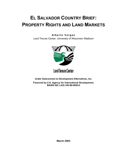 el salvador country brief: property rights and land markets