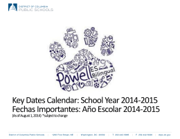 Key Dates Cale dar - Powell Elementary School