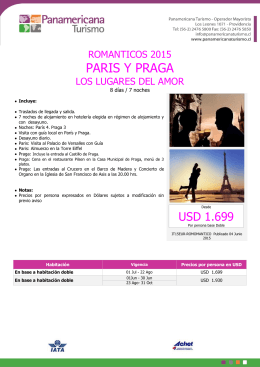 PARIS Y PRAGA - Panamericana Turismo