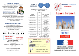 Learn French - Alliance Française de Hobart Inc.