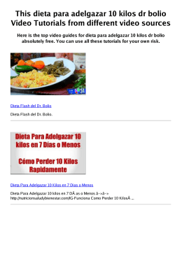 #Z dieta para adelgazar 10 kilos dr bolio PDF video books