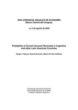 XXIII JORNADAS ANUALES DE ECONOMÍA Banco Central del