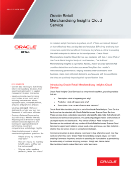 Oracle Retail Merchandising Insights Cloud Service