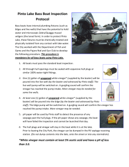 Pinto Lake Bass Boat Inspection Protocol