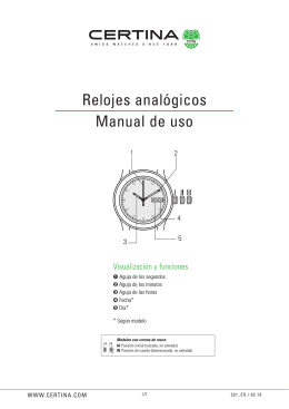 Relojes analógicos Manual de uso