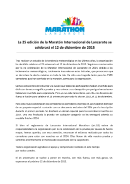 Comunicado - Lanzarote International Marathon