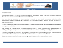 LISTA DE PRECIOS - Cirugía Plástica | Dr. Andrés Cruz