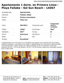 Apartamento 1 dorm. en Primera Linea - Playa Fañabe