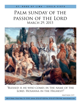 Palm sunday of the passion of the Lord