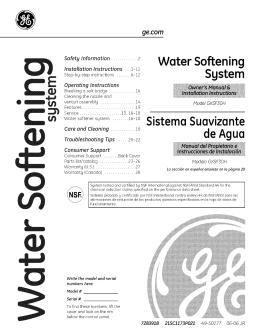 Water Softening Sgstem Sistema Suavizante de Agua