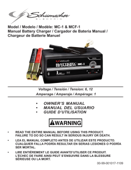 MC-1 & MCF-1 Manual Battery Charger