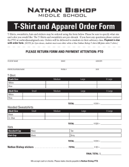 T-Shirt and Apparel Order Form