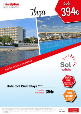 Gratis Hotel Sol Pinet Playa ****