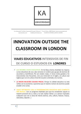 INNOVATION OUTSIDE THE CLASSROOM IN LONDON
