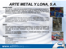 ARTE METAL Y LONA, S.A.