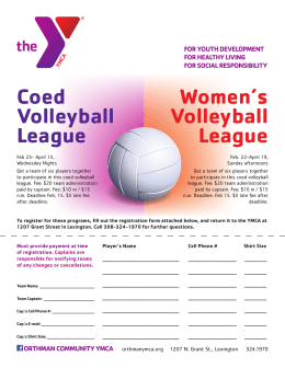 Coed Volleyball League Women`s Volleyball League